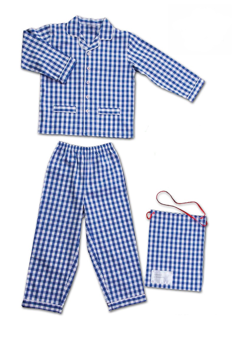 Pajamas for children in cotton gingham.