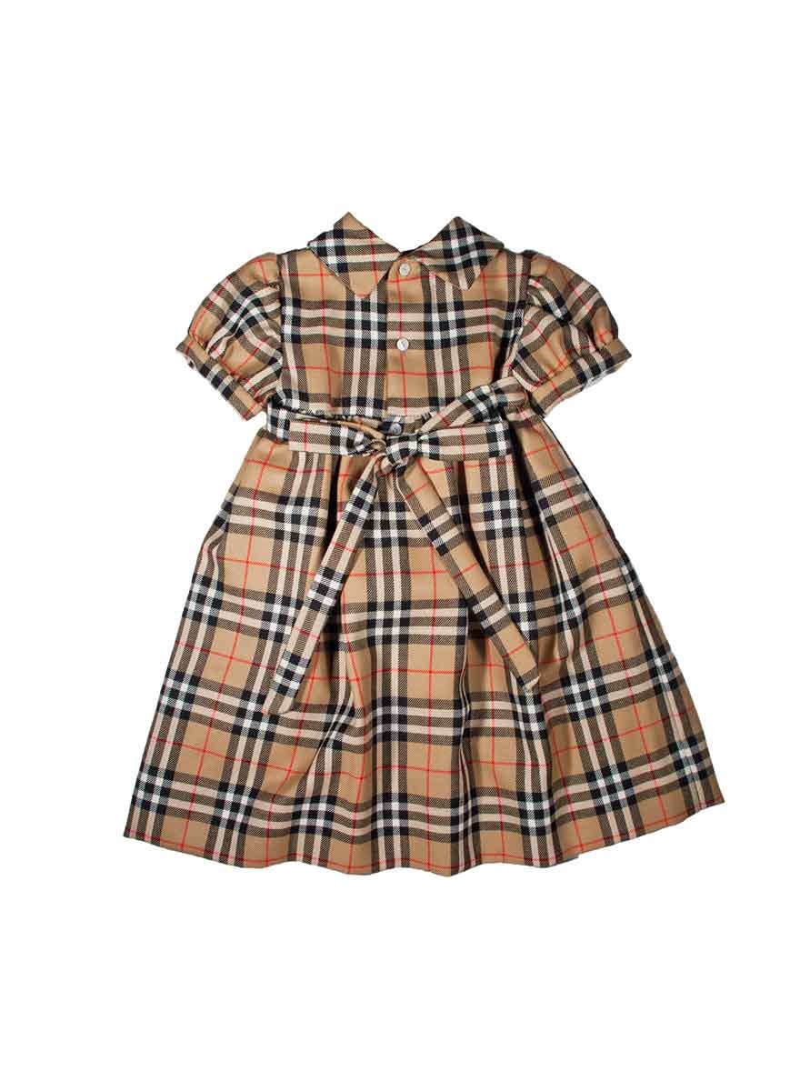 Plaid tartan smocked dress for girl, "Caterina"