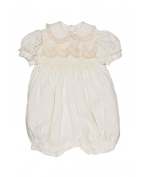 Achillea baby Christening silk romper