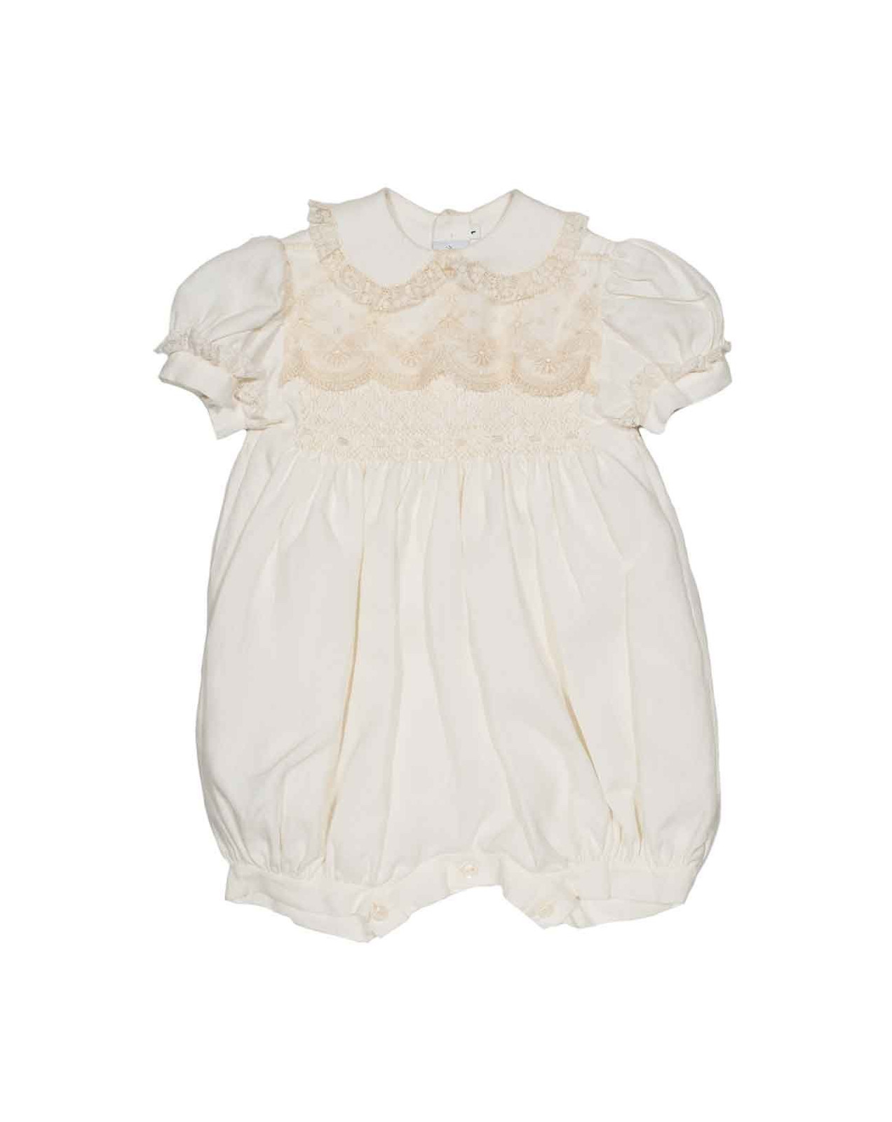 Achillea baby Christening silk romper