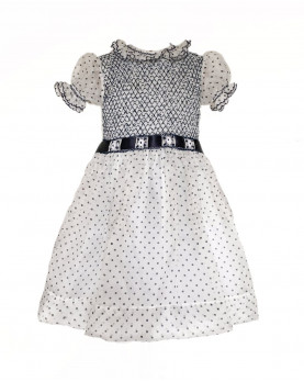 Abito bambina damigella con smock Audrey