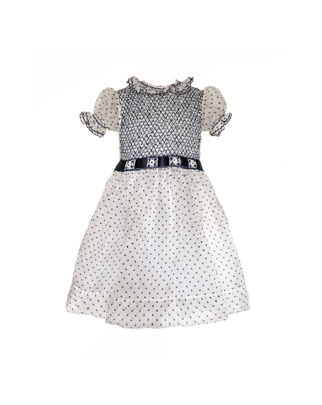 Abito bambina damigella con smock Audrey