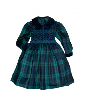 Girl plaid smocked dress Ersilia