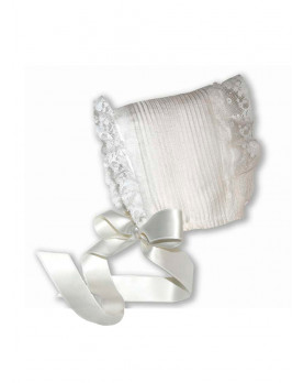 Baby Christening bonnet  "Peonia"
