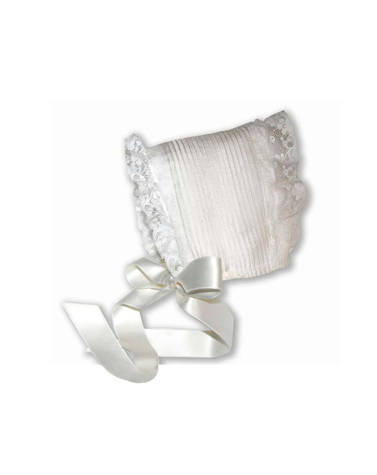 Baby Christening bonnet  "Peonia"