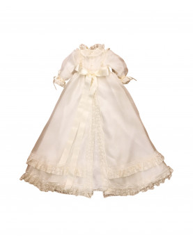 Sunflower embroidered christening gown back