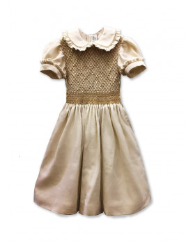 Peggy gold and silver smocked dress