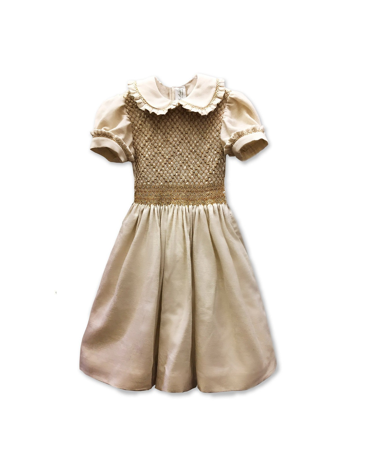 Peggy gold and silver smocked dress