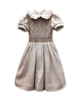 Peggy gold and silver smocked dress