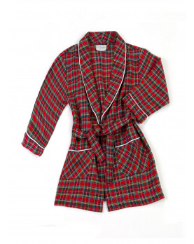 Cotton flannel boy dressing gown red plaid