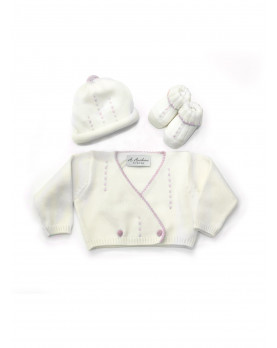 newborn pink  knitted set