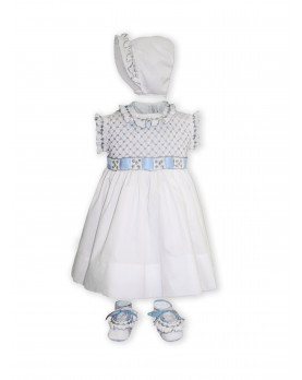 Clarabella smocked dress pale blue