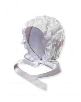 Laces Valencienne plain baby bonnet