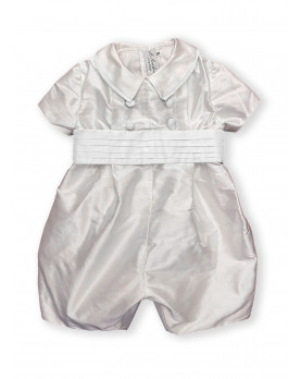 Baby boy christening and baptismal romper White