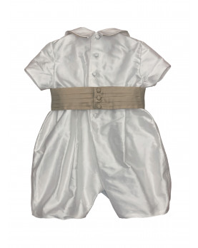 Baby boy christening and baptismal romper back