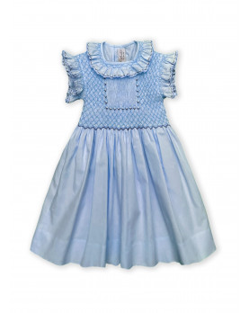 Maria sole abito per bambino con smock celeste