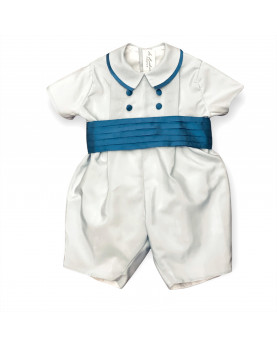 Baby boy christening and baptismal romper avio belt