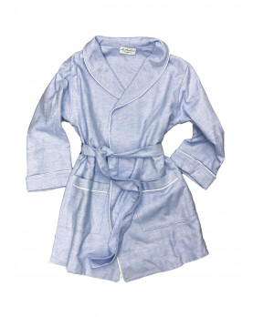 Boy homecoat in cotton blue flannel