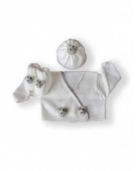 Confezione regalo per baby in pura lana merinos, rifiniture fatte a mano. di orsetti.