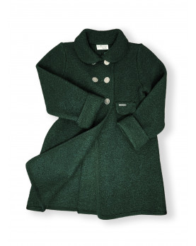 Pure wool milled wool green coat
