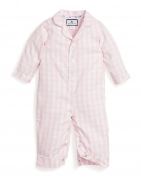 Baby Cotton Flannel pajamas pink checks