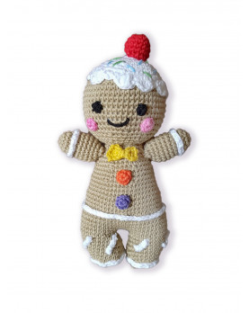 Hand made crochet gingerbread Man, 100% biologic cotton.
