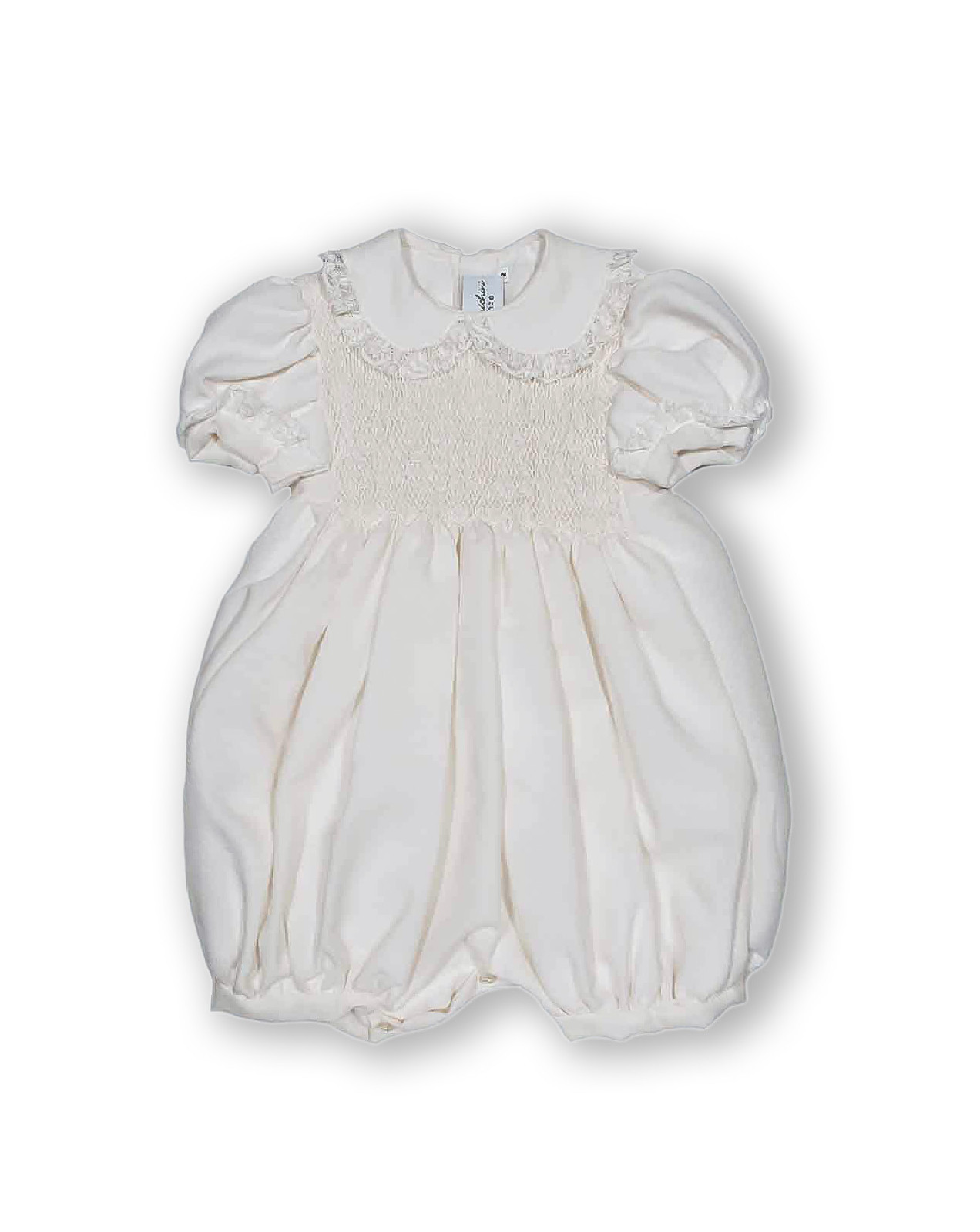 Smocked baby romper, Arrigo.