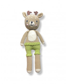 Hand made crochet Little Fawn, 100% biologic cotton.