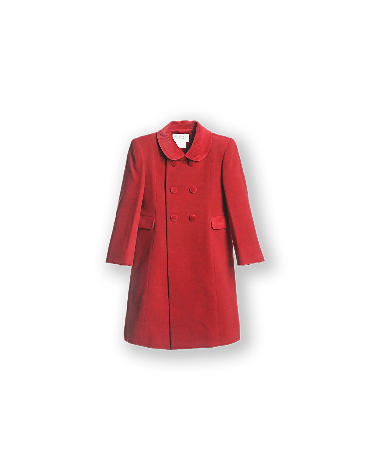 Cappotto per bambina modello Redingote , rossa.