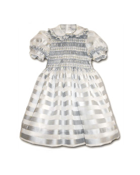 Vittoria smocked striped silk dress