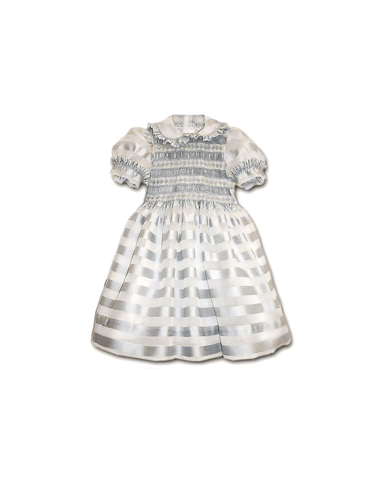 Vittoria smocked striped silk dress