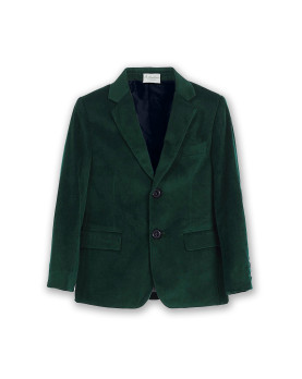 Blazer in velluto verde inglese per bambino