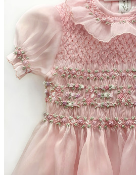 Rachele pink smocked dress