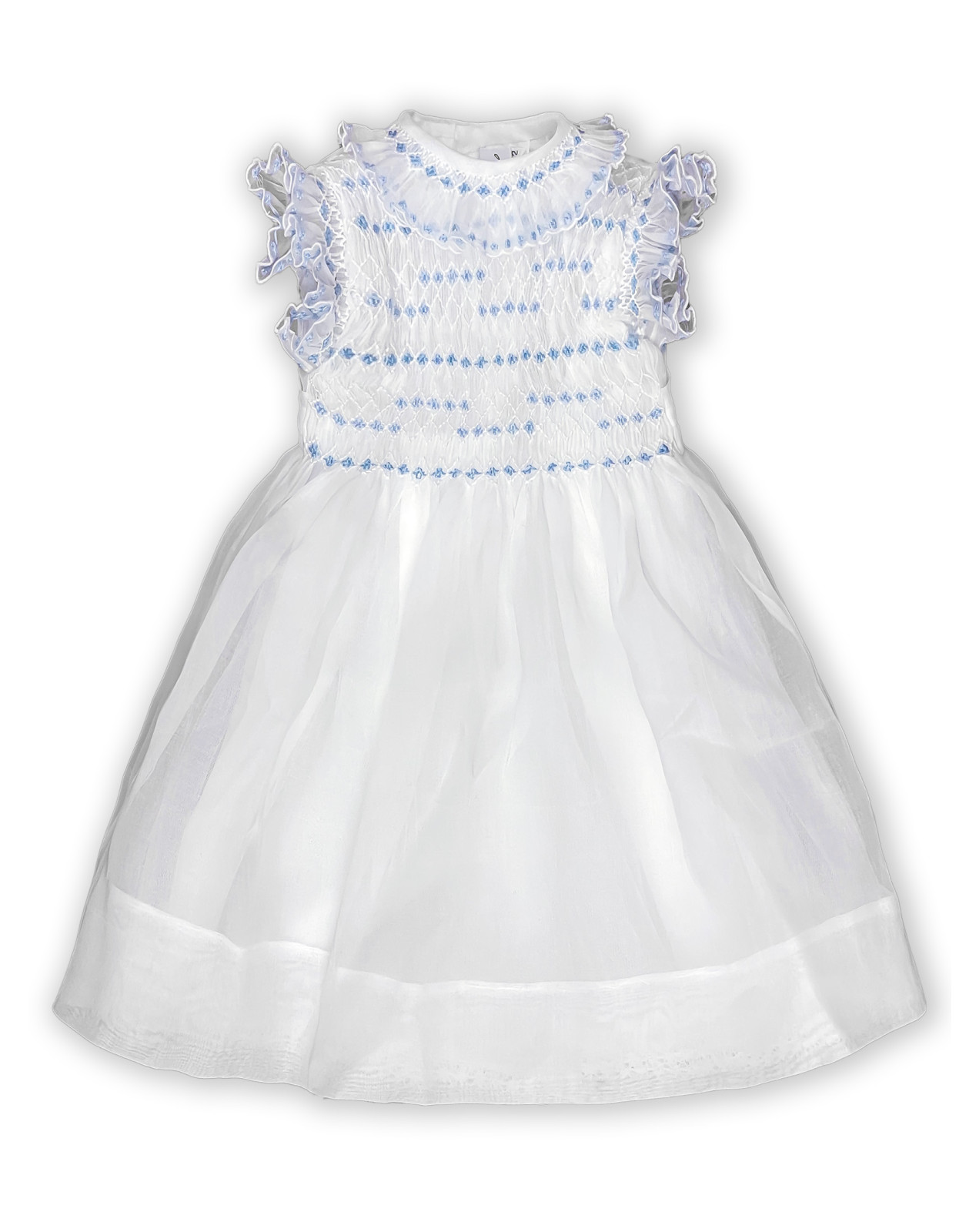 Angelica pale blue smocked girl dress