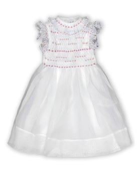 Angelica pink smocked girl dress