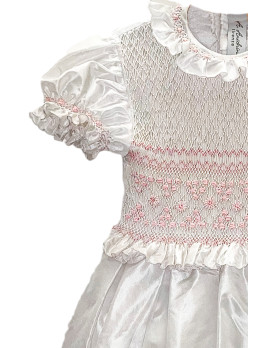 Soraya celebration pink smocked dress - detail