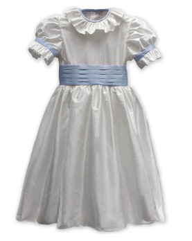 Party dress for girl , Charlotte, blue. Ankle length.