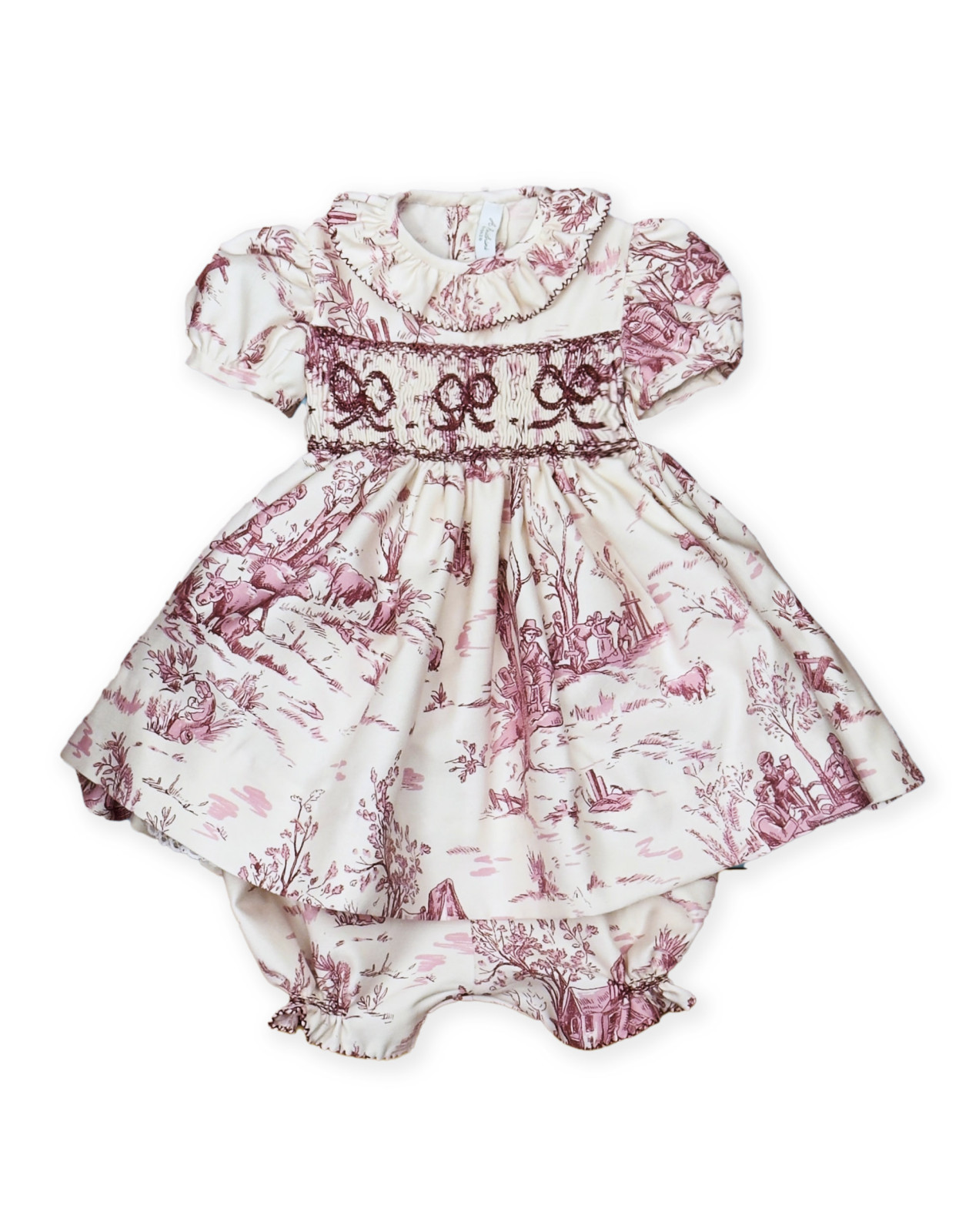 Colette girl dress in Toile de Jouy fabric