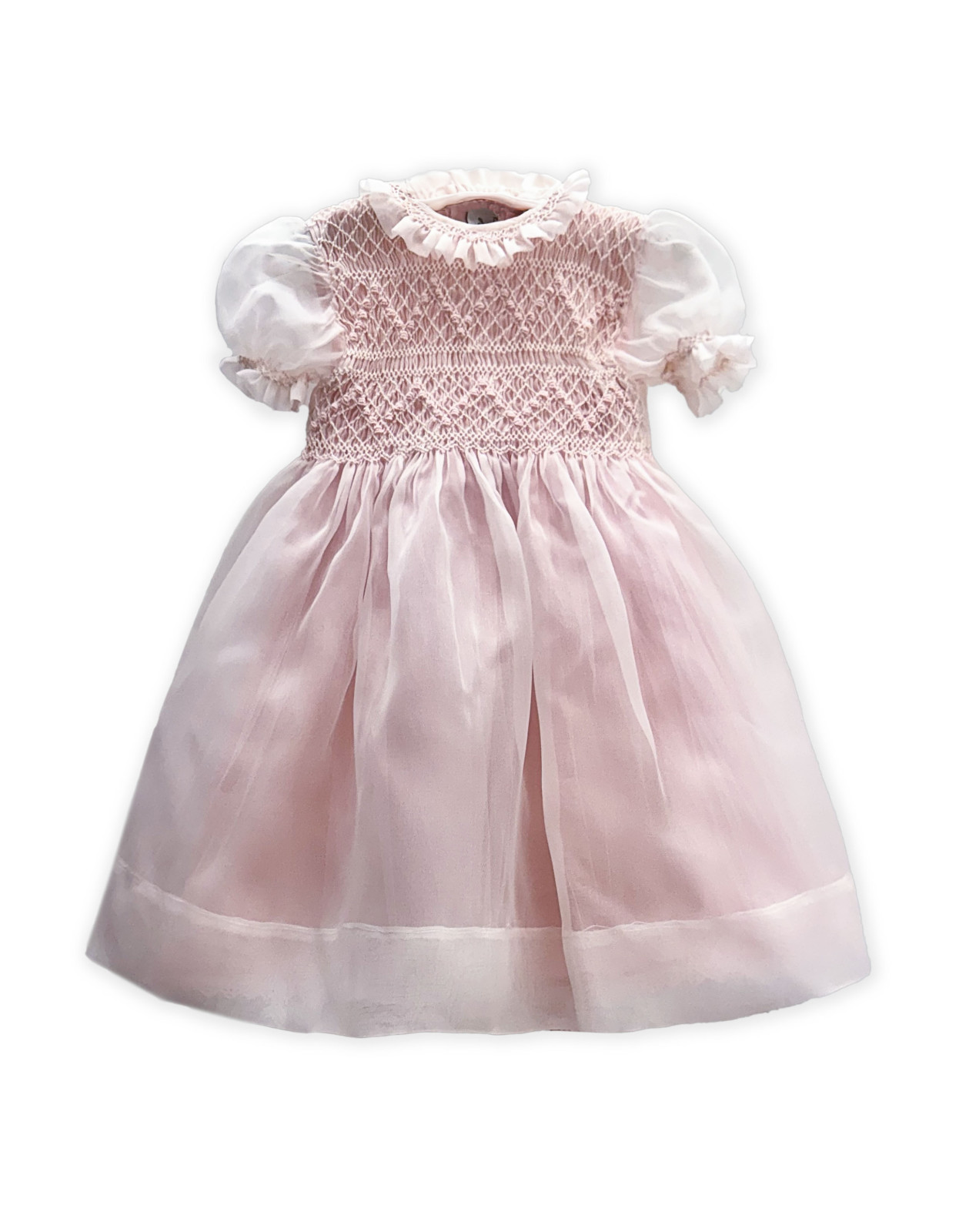 Allegra smocked and volants dress