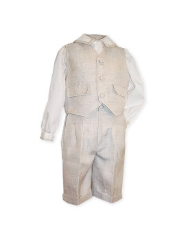 Teo party elegant boy outfit, pants shirt and vest.