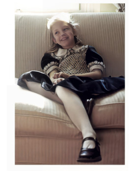 Maria blu abito smock bambina