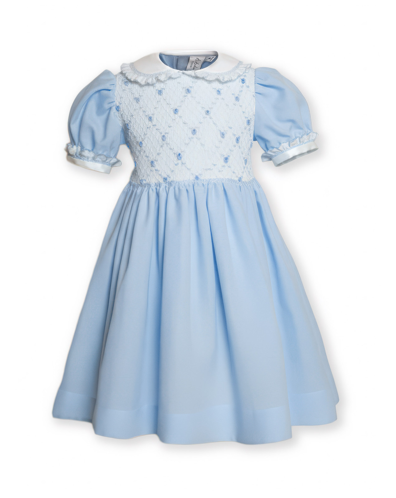Maria Blue abito smock in velluto azzurro