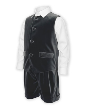 Luca completo elegante e formale per bambino velluto grigio