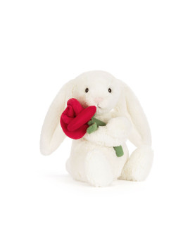 JellyCat Cream Bunny with Rose