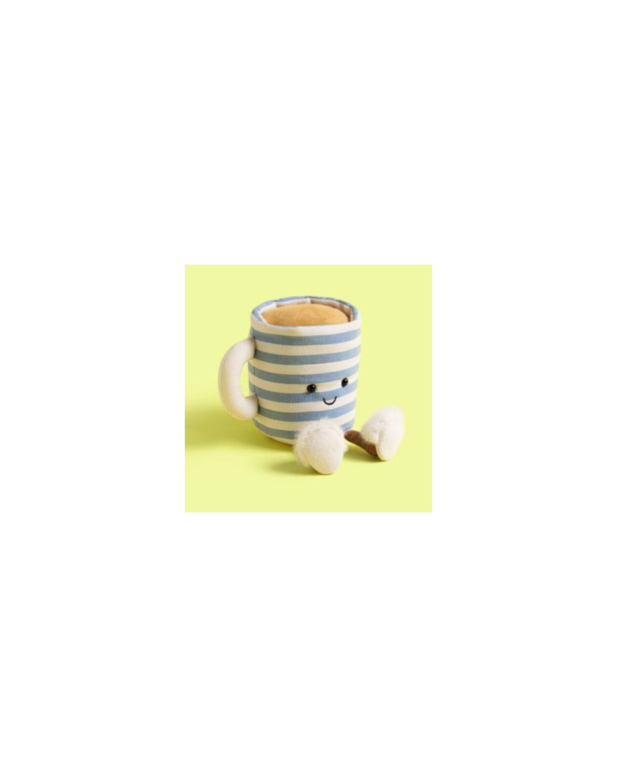 Jellycat Amuseable Cup of Tea plush blue and white striped cup