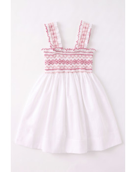 Carolina prendisole punto smock rosa