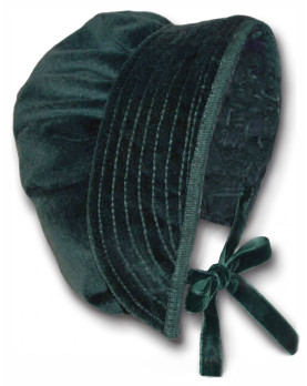 Cuffia Bonnet green velvet
