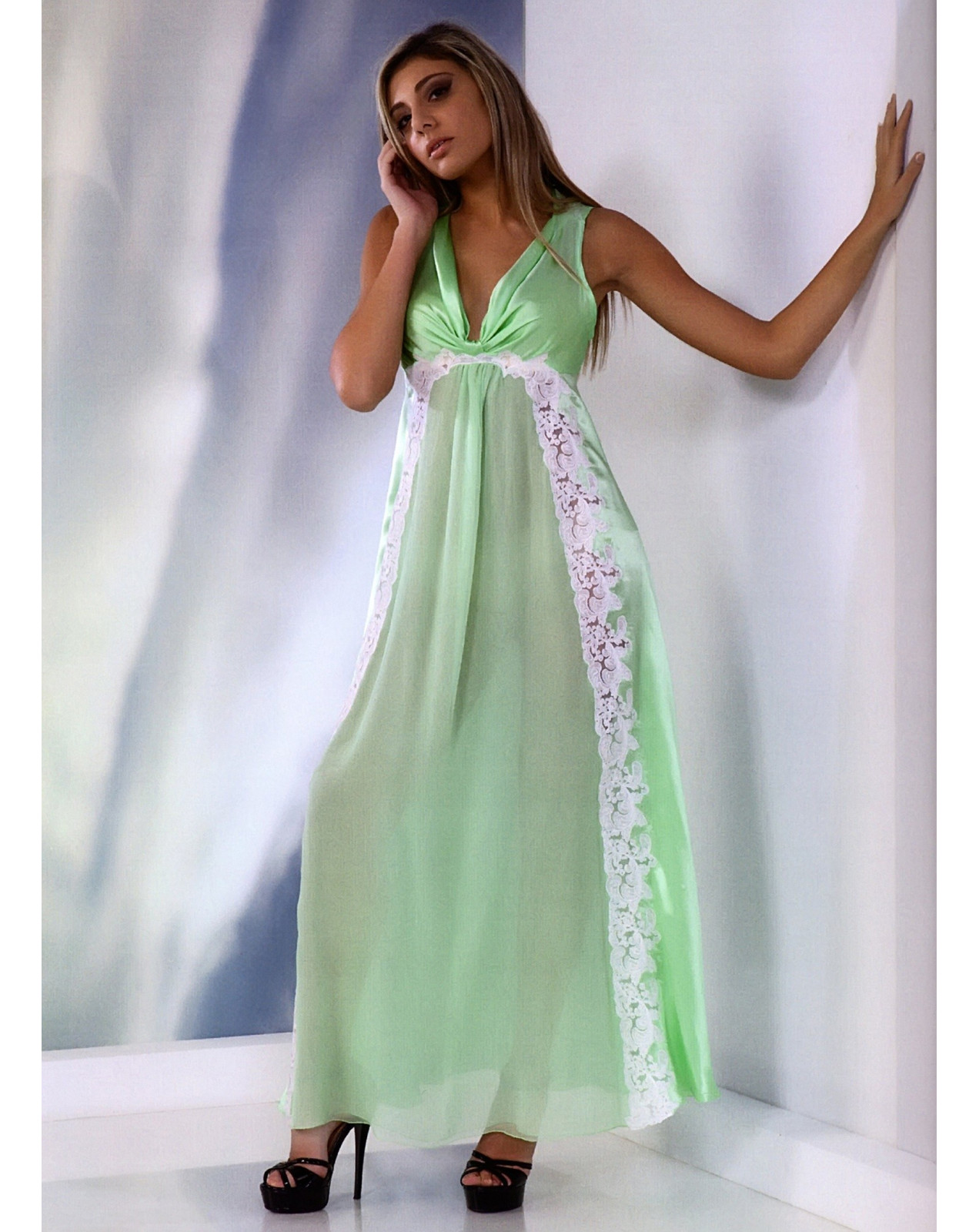 Digital print satin Nightgown set - Private Lives