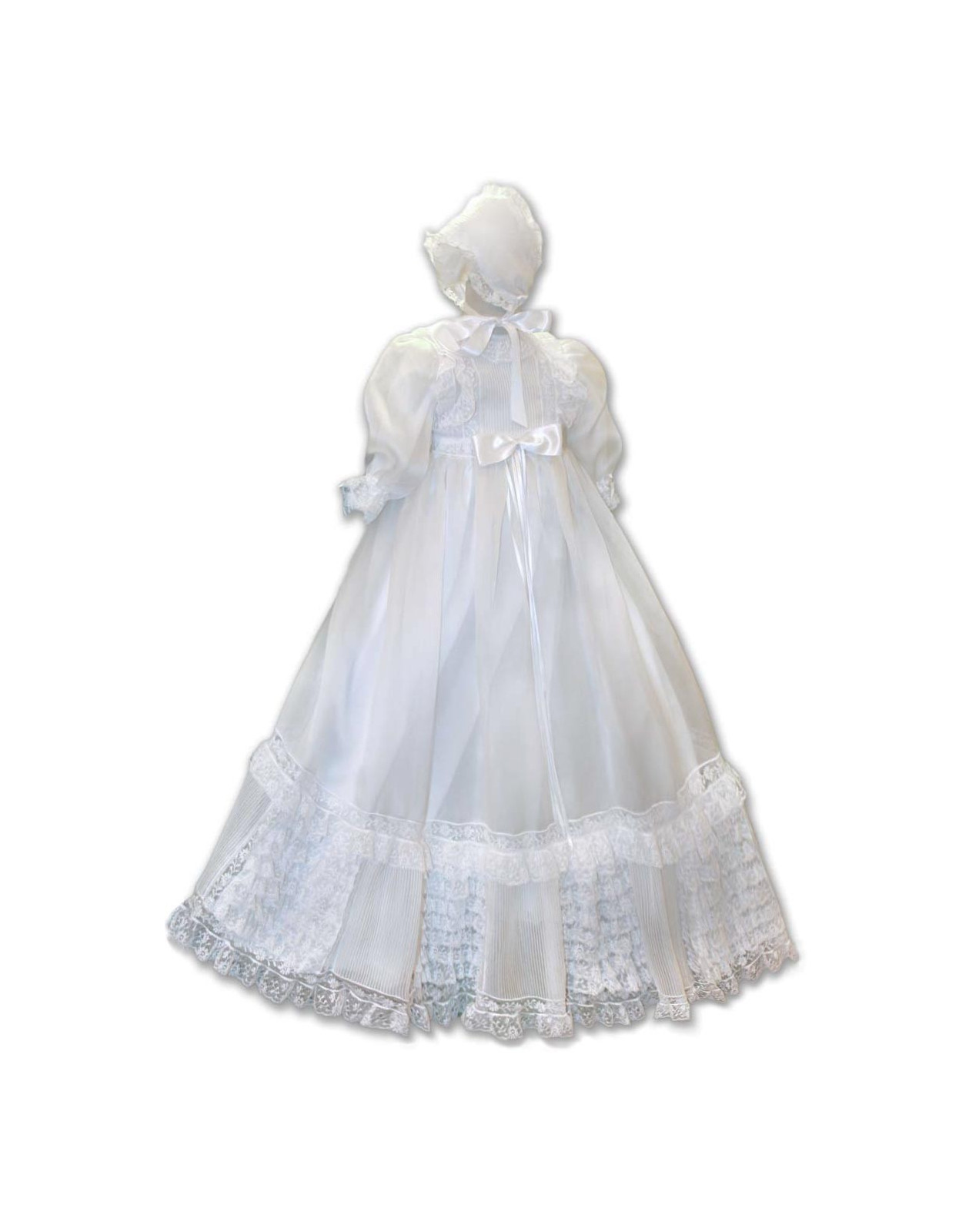 Anemone magnificent Valancienne laces christening gown