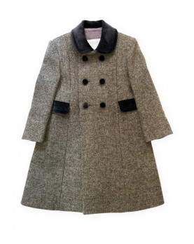 Children  "Redingote" winter coat, gray.